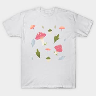 Mushroom Fields - Pink and Blue T-Shirt